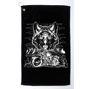 Motorbike Wolf Biker Motorcycle Motorbike Platinum Collection Golf Towel