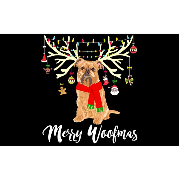 Merry Woofmas Brussels Griffon Reindeer Christmas Dog Bumper Sticker