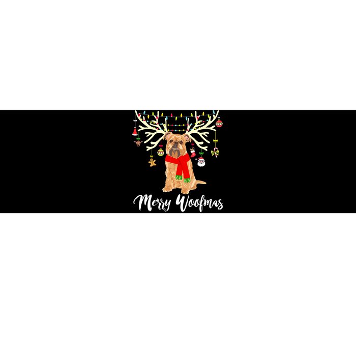 Merry Woofmas Brussels Griffon Reindeer Christmas Dog Bumper Sticker