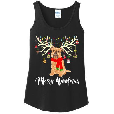 Merry Woofmas Brussels Griffon Reindeer Christmas Dog Ladies Essential Tank