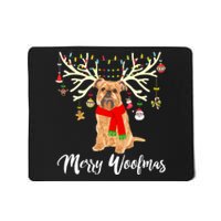 Merry Woofmas Brussels Griffon Reindeer Christmas Dog Mousepad