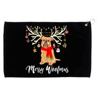 Merry Woofmas Brussels Griffon Reindeer Christmas Dog Grommeted Golf Towel