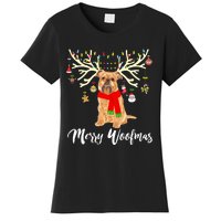 Merry Woofmas Brussels Griffon Reindeer Christmas Dog Women's T-Shirt