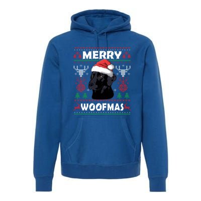 Merry Woofmas Black Lab Christmas Dog Lover Xmas Gift Great Gift Premium Hoodie