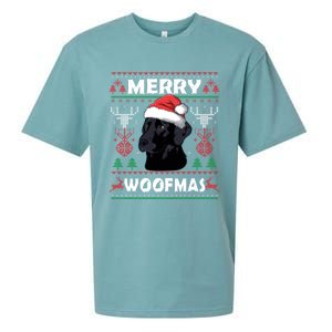 Merry Woofmas Black Lab Christmas Dog Lover Xmas Gift Great Gift Sueded Cloud Jersey T-Shirt