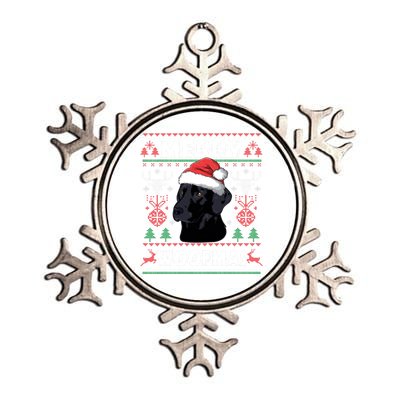 Merry Woofmas Black Lab Christmas Dog Lover Xmas Gift Great Gift Metallic Star Ornament