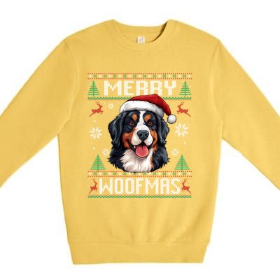 Merry Woofmas Bernese Mountain Dog Christmas Berner Premium Crewneck Sweatshirt