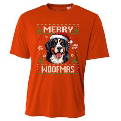 Merry Woofmas Bernese Mountain Dog Christmas Berner Cooling Performance Crew T-Shirt