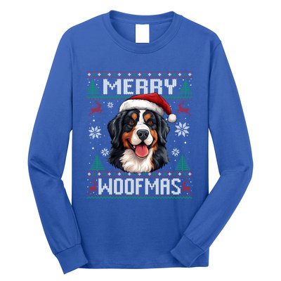 Merry Woofmas Bernese Mountain Dog Christmas Berner Long Sleeve Shirt