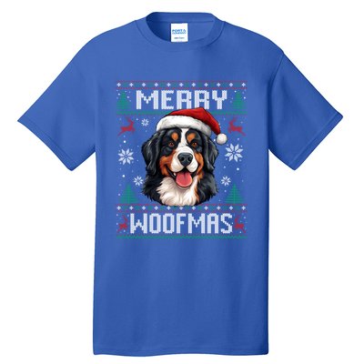 Merry Woofmas Bernese Mountain Dog Christmas Berner Tall T-Shirt