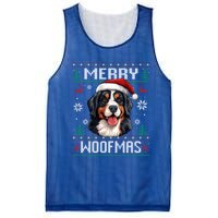 Merry Woofmas Bernese Mountain Dog Christmas Berner Mesh Reversible Basketball Jersey Tank