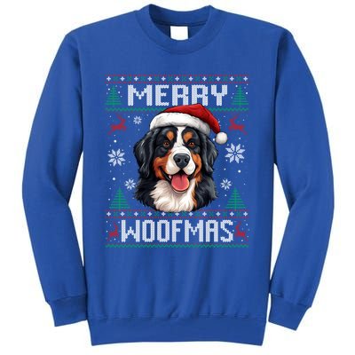 Merry Woofmas Bernese Mountain Dog Christmas Berner Tall Sweatshirt