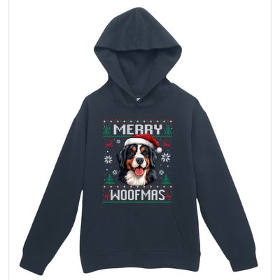 Merry Woofmas Bernese Mountain Dog Christmas Berner Urban Pullover Hoodie