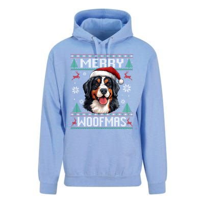 Merry Woofmas Bernese Mountain Dog Christmas Berner Unisex Surf Hoodie