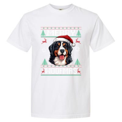 Merry Woofmas Bernese Mountain Dog Christmas Berner Garment-Dyed Heavyweight T-Shirt