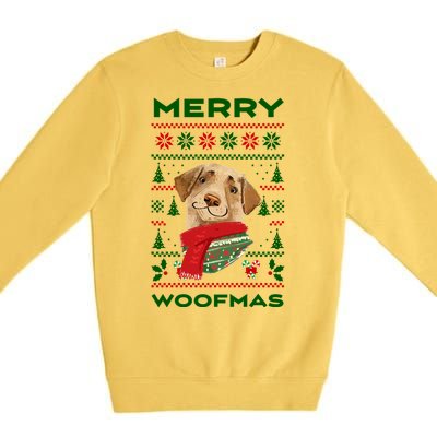 Merry Woofmas Cute Dog Ugly Christmas Premium Crewneck Sweatshirt