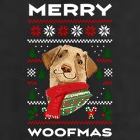 Merry Woofmas Cute Dog Ugly Christmas 7 Panel Mesh Trucker Snapback Hat