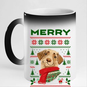 Merry Woofmas Cute Dog Ugly Christmas 11oz Black Color Changing Mug