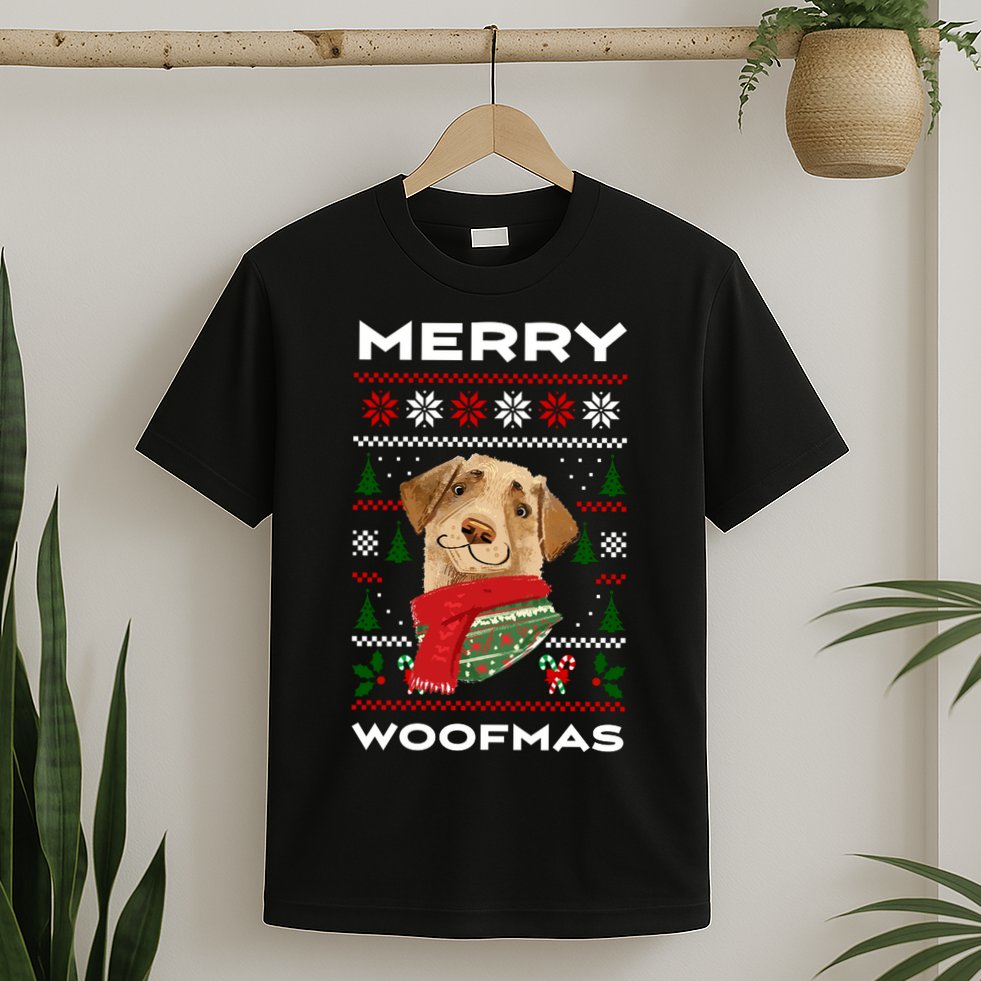 Merry Woofmas Cute Dog Ugly Christmas T-Shirt