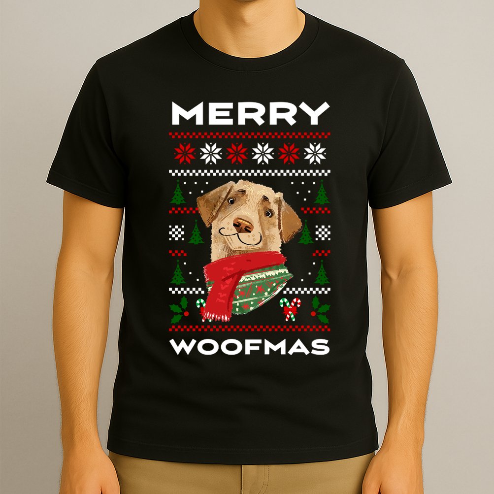 Merry Woofmas Cute Dog Ugly Christmas T-Shirt