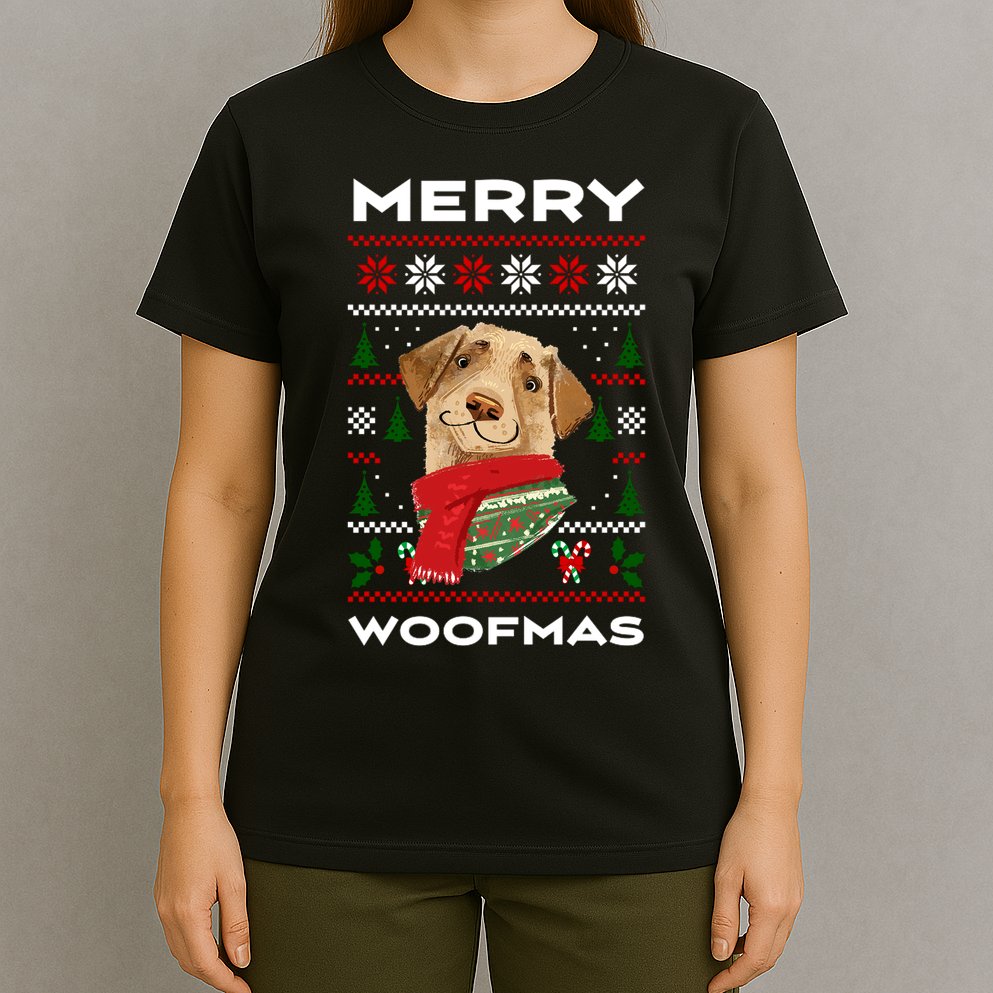 Merry Woofmas Cute Dog Ugly Christmas T-Shirt