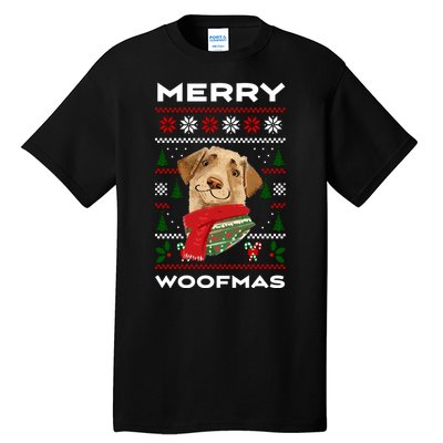 Merry Woofmas Cute Dog Ugly Christmas Tall T-Shirt