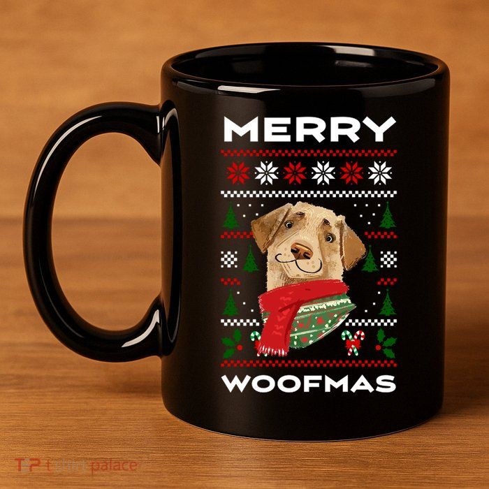 Merry Woofmas Cute Dog Ugly Christmas 11oz C Handle Ceramic Mug