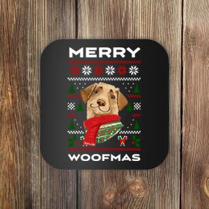 Merry Woofmas Cute Dog Ugly Christmas Coaster