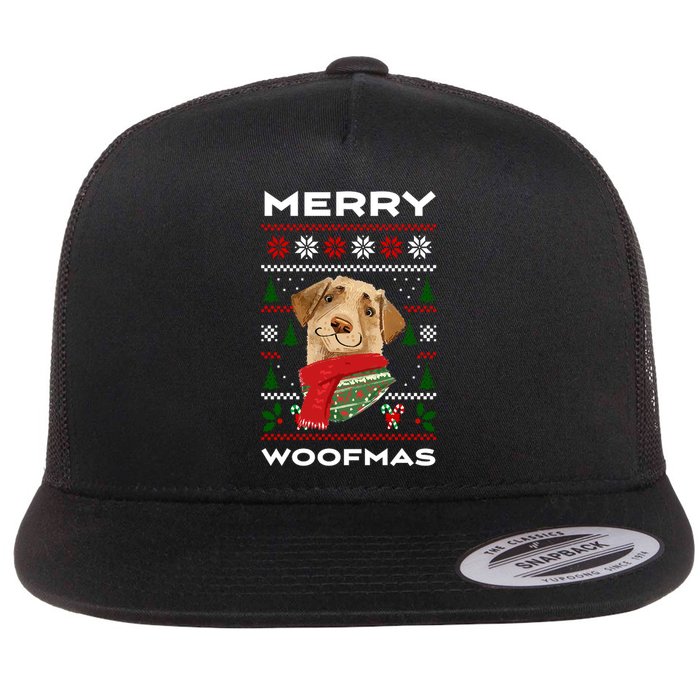 Merry Woofmas Cute Dog Ugly Christmas Flatbill Hat