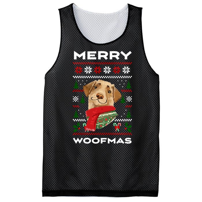 Merry Woofmas Cute Dog Ugly Christmas Mesh Reversible Basketball Jersey Tank