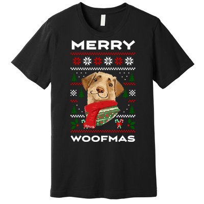 Merry Woofmas Cute Dog Ugly Christmas Premium T-Shirt