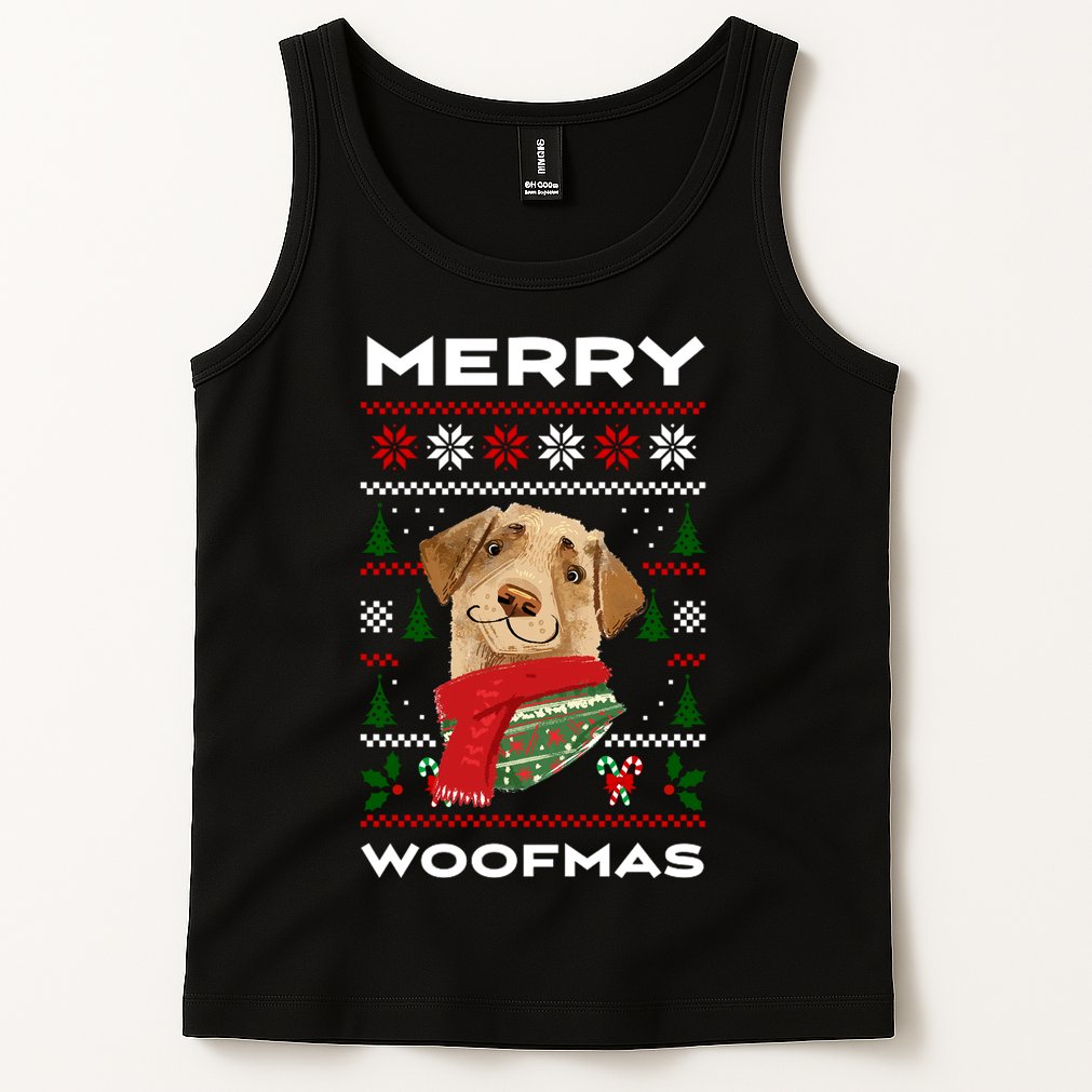 Merry Woofmas Cute Dog Ugly Christmas Tank Top