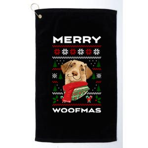 Merry Woofmas Cute Dog Ugly Christmas Platinum Collection Golf Towel