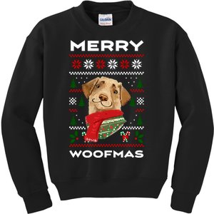 Merry Woofmas Cute Dog Ugly Christmas Kids Sweatshirt