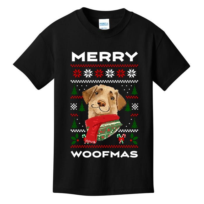 Merry Woofmas Cute Dog Ugly Christmas Kids T-Shirt
