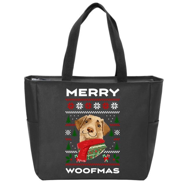 Merry Woofmas Cute Dog Ugly Christmas Zip Tote Bag
