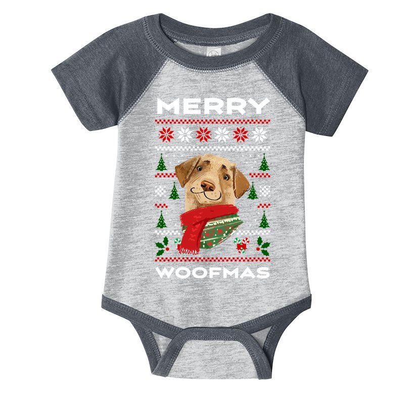 Merry Woofmas Cute Dog Ugly Christmas Infant Baby Jersey Bodysuit