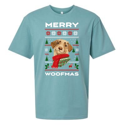 Merry Woofmas Cute Dog Ugly Christmas Sueded Cloud Jersey T-Shirt