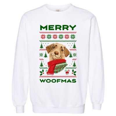 Merry Woofmas Cute Dog Ugly Christmas Garment-Dyed Sweatshirt