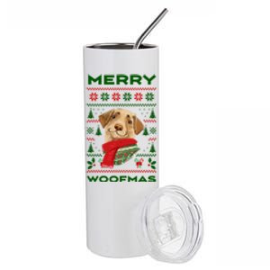 Merry Woofmas Cute Dog Ugly Christmas Stainless Steel Tumbler