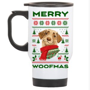 Merry Woofmas Cute Dog Ugly Christmas Stainless Steel Travel Mug