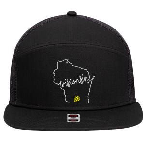 Madison Wisconsin Cheese Funny Wi Home State 7 Panel Mesh Trucker Snapback Hat