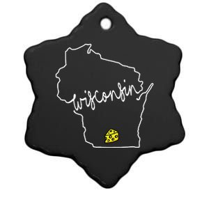 Madison Wisconsin Cheese Funny Wi Home State Ceramic Star Ornament