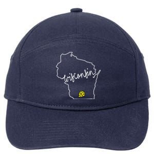 Madison Wisconsin Cheese Funny Wi Home State 7-Panel Snapback Hat