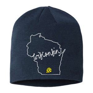 Madison Wisconsin Cheese Funny Wi Home State Sustainable Beanie