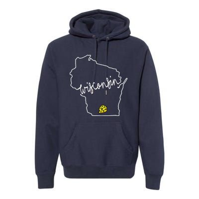 Madison Wisconsin Cheese Funny Wi Home State Premium Hoodie