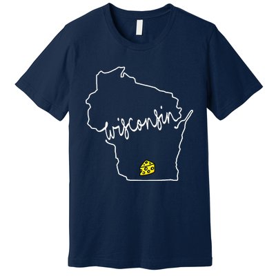 Madison Wisconsin Cheese Funny Wi Home State Premium T-Shirt