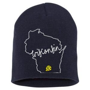 Madison Wisconsin Cheese Funny Wi Home State Short Acrylic Beanie