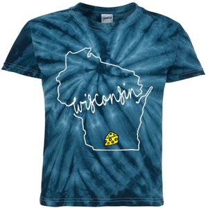 Madison Wisconsin Cheese Funny Wi Home State Kids Tie-Dye T-Shirt