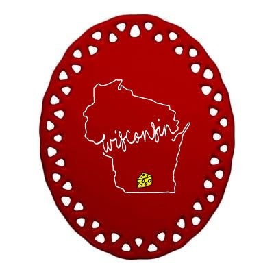 Madison Wisconsin Cheese Funny Wi Home State Ceramic Oval Ornament